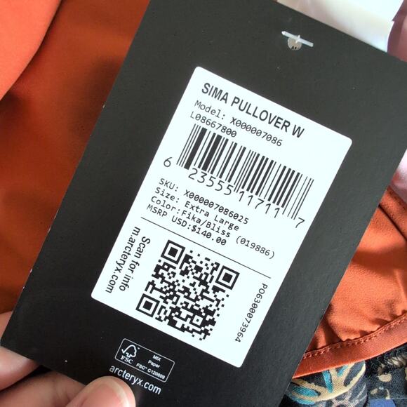 NWT Arc'teryx Sima Pullover Hoodie Jacket Women's‎ XL Orange Pink Hiking RARE - Picture 4 of 13